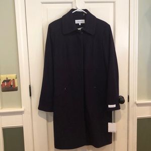 NWT Calvin Klein purple wool coat.
